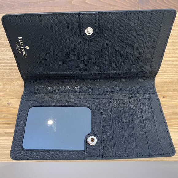 Leather Kate Spade Wallet - Green Black and Pink - Picture 2 of 5